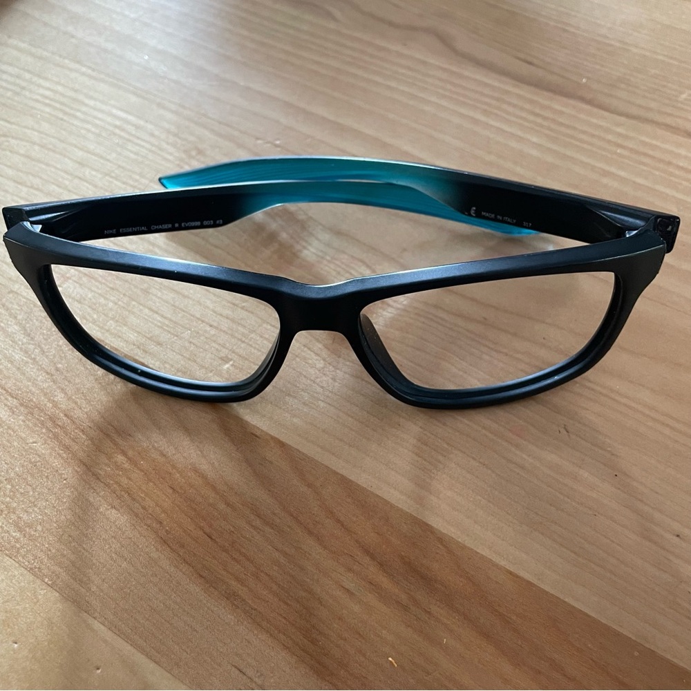 Stylish Black and Teal Glass Frames Nike Essential Chaser R EVO998